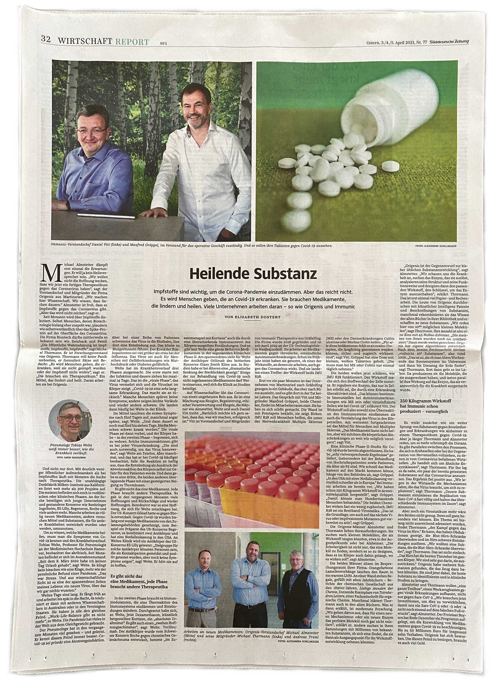 Manfred Groeppel in der Sueddeutschen Zeitung vom April 2021